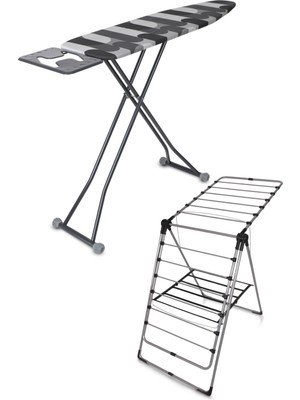 Hely Ütü Masası Ironika Extra Kalın Borulu Kurutmalık Set