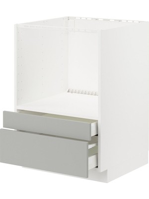 Mikrodalga Alt Dolabı, Havstorp Açık Gri, 60X60 Cm, 2 Çekmeceli