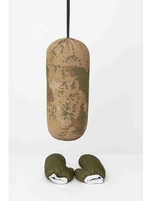 Toprak Sport Kamuflaj Desenli  Eldiven Hediyeli 2-6 Yaş Çocuklar Için Boks Torbası Içi Dolu