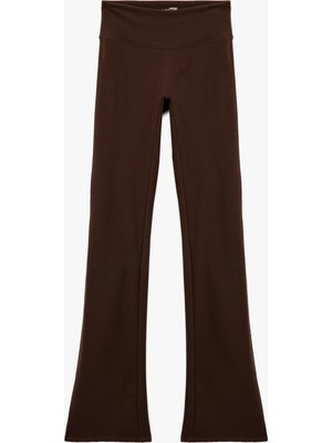 Yüksek Bel Ispanyol Paça Dikiş Detaylı Spor Tayt