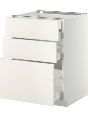 Çekmeceli Alt Dolap, Veddınge Beyaz, 60X60 Cm, 4 Çekmeceli