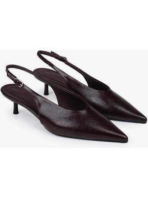 Kadın Luna Bordo Cilt Stiletto