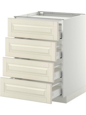 Ocak Alt Dolabı, Bodbyn Kırık Beyaz, 60X60 Cm, 4 Çekmeceli