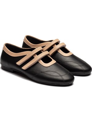 Kadın Cırtlı Bant Tokalı Deri Spor Babet 2010