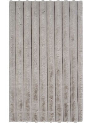 Linio 8055 Gri - Yıkanabilir Peluş Halı | Kaymaz Yumuşak Halı