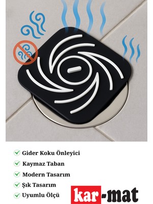 Siyah Beyaz Renk Kare Kötü Koku Önleyici Silikon Mat Banyo Mutfak Lavabo Balkon Gider Tıpası Kapağı