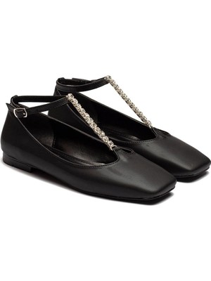 Kadın Taş Tokalı Parlak Babet Ayakkabı 2205