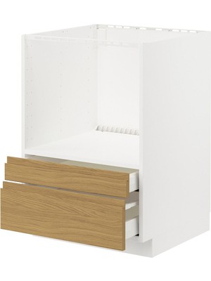 Mikrodalga Alt Dolabı, Voxtorp Meşe Görünümlü, 60X60 Cm, 2 Çekmeceli