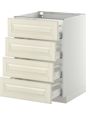 Çekmeceli Alt Dolap, Bodbyn Kırık Beyaz, 60X60 Cm, 4 Çekmeceli