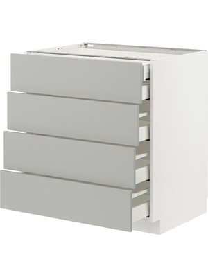 Çekmeceli Alt Dolap, Havstorp Açık Gri, 80X60 Cm, 5 Çekmeceli