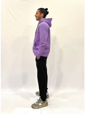 Erkek Kapşonlu Rahat Kalıp Içi Polarlı 3 Iplik Nyc Baskılı Sweatshırt SPR24SW09