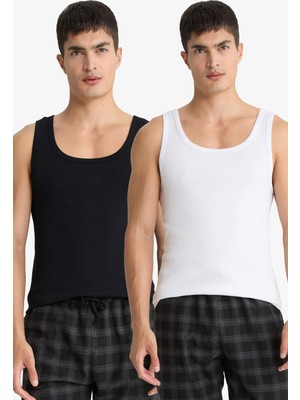 DeFacto %100 Pamuk Slim Fit Ribana 2'li Atlet Y9056AZ25WN