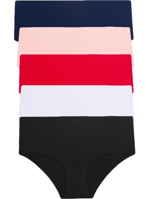 Afrodizyac 5'li Yüksek Bel Lazer Kesim Dikişsiz Iz Yapmaz Extra Esnek Hayalet Külot Polyester/Likra Malzeme