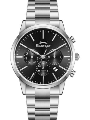 Slazenger SL.09.2545.2.01 Quartz Çelik Gri Siyah Kadran 44 mm Erkek Kol Saati