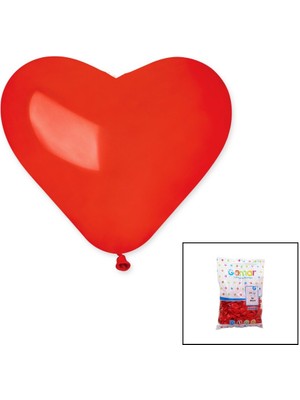 Kırmızı Kalp Balon 10 Inç - 25CM - 100PCS (5263)