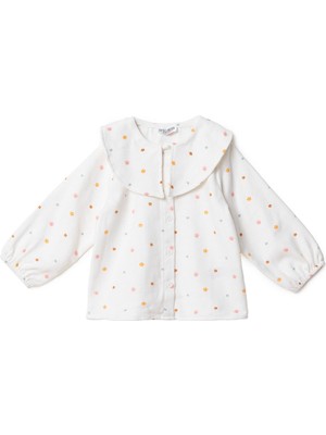 Hellobaby Kız Bebek Gömlek Düğmeli Bebe Yaka Uzun Kol