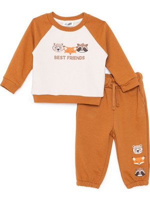 Hellobaby Erkek Bebek Woodland Boy 1 Eşofman Takımı Üç Iplik Bisiklet Yaka Uzun Kol Lastikli Paça