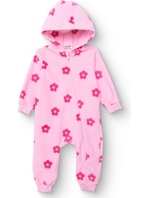 Hellobaby Kız Bebek Polar Patiksiz Tulum Uzun Kol Lastikli Paça