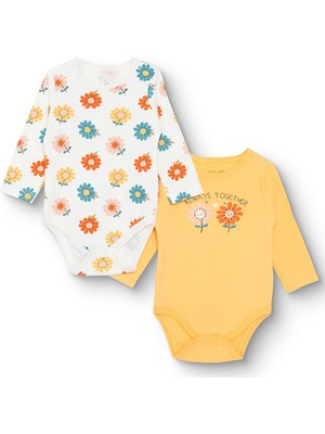 Hellobaby Kız Bebek 2li Uzun Kol Body Interlok Çıtçıtlı Yaka Uzun Kol