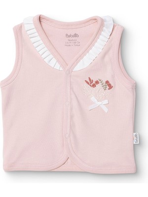 Bebetto Kız Bebek Yenidoğan Tiny Florist Yelek Interlok V Yaka Atlet Kol