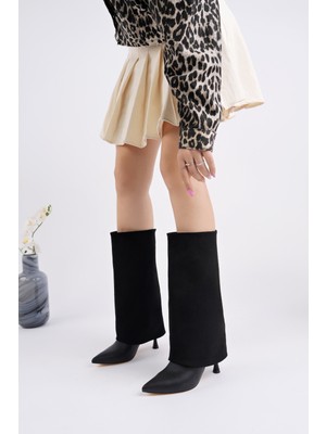 Muggo Catie Süet Sivri Burun Ince Topuklu Kadın Çizme