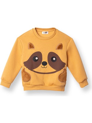 Hellobaby Erkek Bebek Woodland Boy 1 Sweatshirt Şardonlu Bisiklet Yaka Uzun Kol