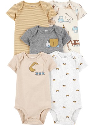 Carter's Bebek Layette 5'li Kısa Kollu Body Set Renkli 1T008910