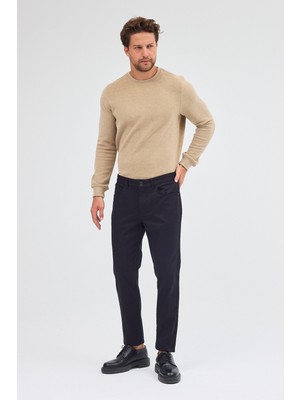 Siyah 5 Cep  Düz Paça Pamuklu Slim Fit 5 Cep Casual Pantolon 1003255154
