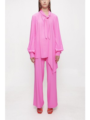 Pembe Beli Lastikli Pantolonlu Ikili Takım 12284