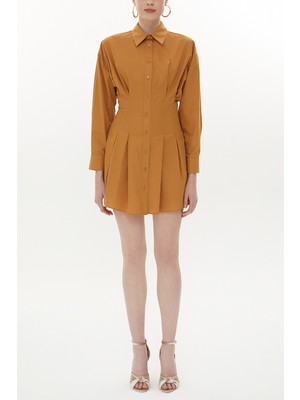 Tarçın Belden Oturtmalı Mini Elbise 93324