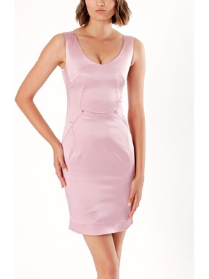 Pembe Saten Elbise  90668