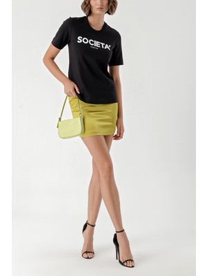 Siyah Baskılı Pamuk T-Shirt 19912