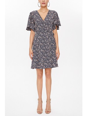 Lacivert Anvelop Mini Elbise 93225