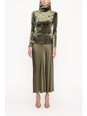 Yeşil Balıkçı Yaka Bluz 19842