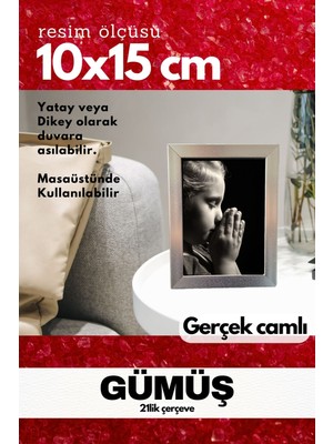 Gerçek Camlı 21LIK Düz Fotoğraf Resim Çerçevesi Ayaklı Arkalık Veya Duvara Asma