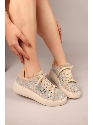 Hollis Taşlı Süet Sneakers Bej