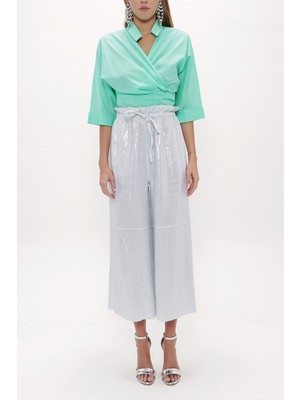 Gümüş Beli Lastikli Bol Kesim Pantolon 41510