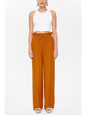 Hardal Beli Lastikli Bol Paça Pantolon 41345