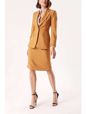 Bej Yüksek Bel Kalem Etek 81279