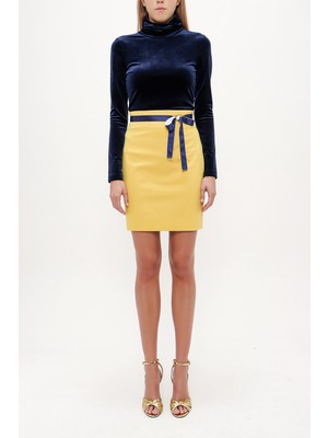 Sarı Dar Kesim Pamuk Etek 80518