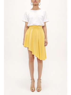 Sarı Pileli  Ipek Etek 80401