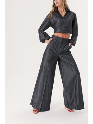 Antrasit Beli Lastikli Bol Kesim Pantolon 41629