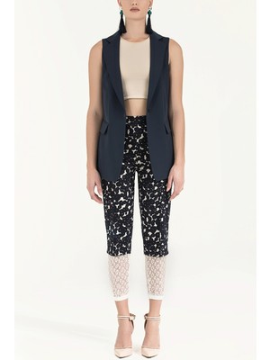 Lacivert Lastik ve Dantelli Pamuk Pantolon 41300