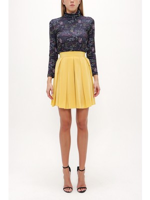 Sarı Bol Kesim Pilili Etek 80414