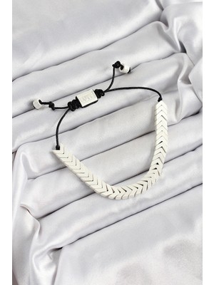 Pirinç Asansörlü Beyaz Juju Kadın Bileklik