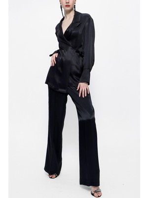 Siyah Bol Kesim Ceketli Ikili Takım 12282