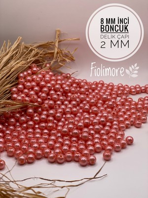 8 mm A.kalite Plastik Inci Boncuk (50 GRAM-200 Adet) Takı Çanta Aksesuar Boncuğu