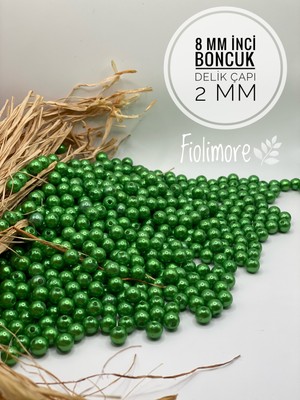 8 mm A.kalite Plastik Inci Boncuk (50 GRAM-200 Adet) Takı Çanta Aksesuar Boncuğu