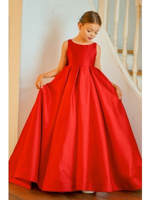 Kız Çocuk Fiyonk Detaylı Prenses Elbise