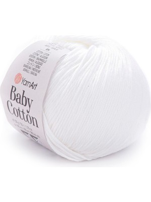 Yarnart Baby Cotton El Örgü Ipliği 50GR 400 Beyaz  - 1 Adet